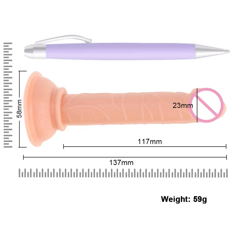 Mini 5 Inch Cheap and Colorful Tpe Soft Realistic Suction Cup Mini Dildo 