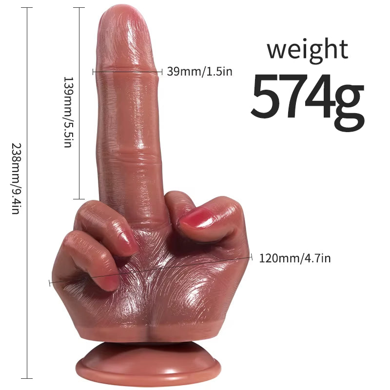 Huge Soft Silicone Dick Dildo Middle Finger Spoof Big Suction Cup Anal Plug Gay Artificial Penis Dildos Product Category