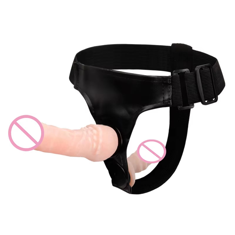 Soft Silicone Strap on Penis Leather Panty Dildos for Lesbians No Vibration Wearable Dildo
