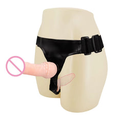 Soft Silicone Strap on Penis Leather Panty Dildos for Lesbians No Vibration Wearable Dildo