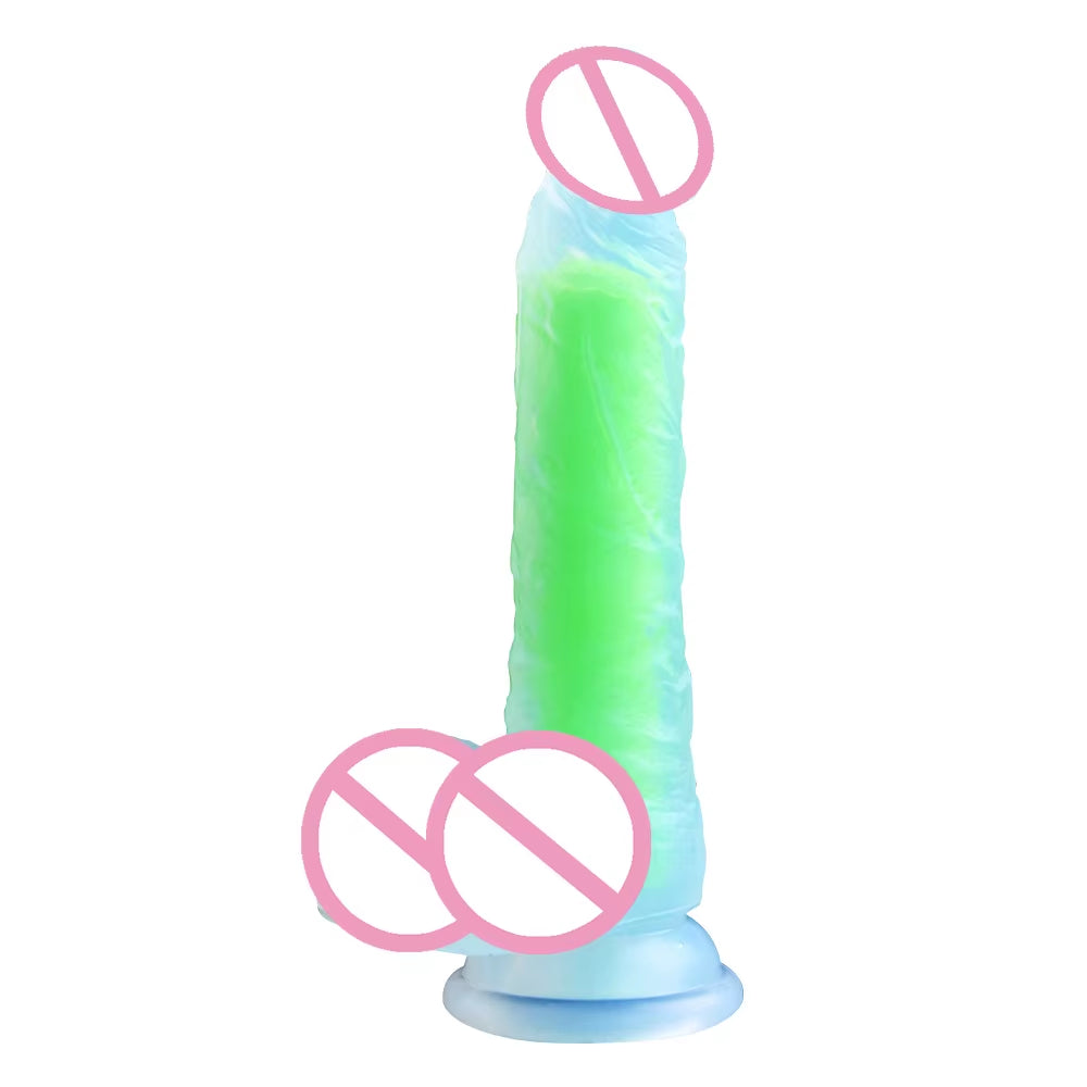 Soft Mushroom Head Artificial Penis Jelly Dildo Gel Dual Layer Liquid Silicone Colourful Suction Cup Realistic Rainbow Dildo
