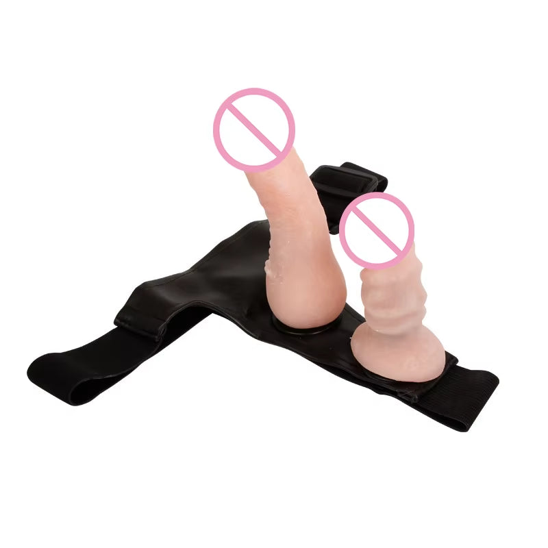 Soft Silicone Strap on Penis Leather Panty Dildos for Lesbians No Vibration Wearable Dildo