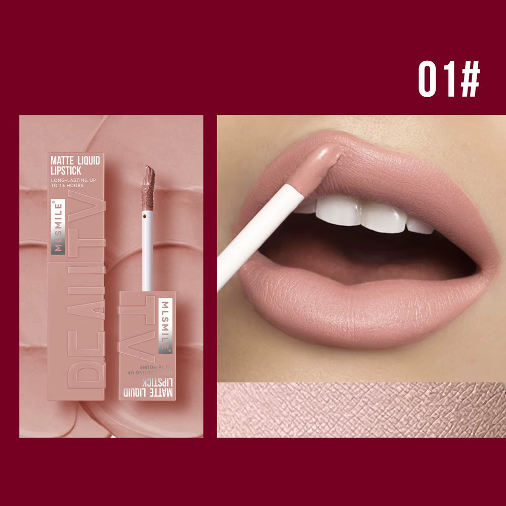Beauty Makeup Long Lasting Matte Lipstick Velvet Lip Gloss Brightening Lipstick Tint Waterproof Non-Stick Cup Lip Gloss