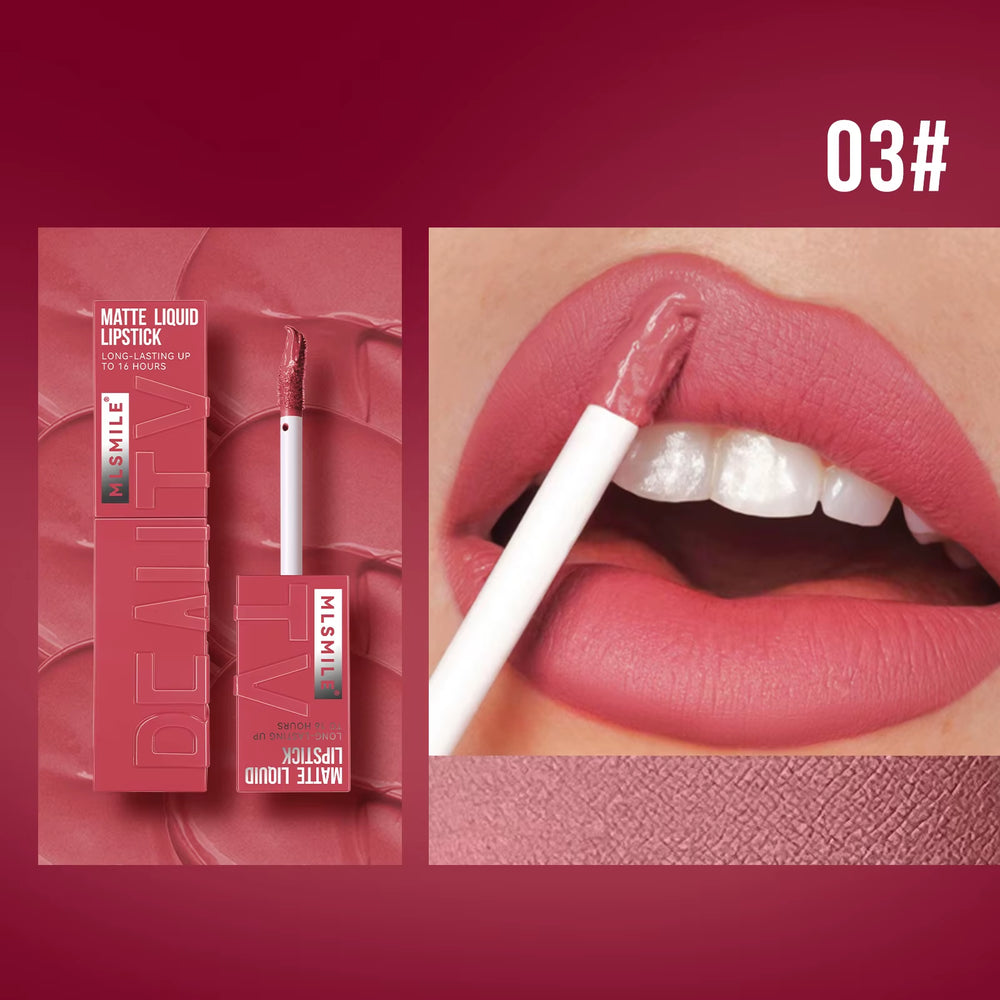 Beauty Makeup Long Lasting Matte Lipstick Velvet Lip Gloss Brightening Lipstick Tint Waterproof Non-Stick Cup Lip Gloss