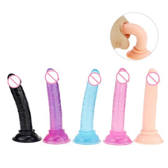 Mini 5 Inch Cheap and Colorful Tpe Soft Realistic Suction Cup Mini Dildo 