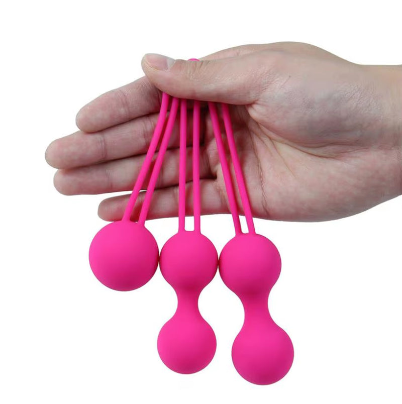 Elevate Your Intimacy: 3-Piece Safe Silicone Kegel Ball Set for Beginners - Enhance Pelvic Floor Strength and Confidence