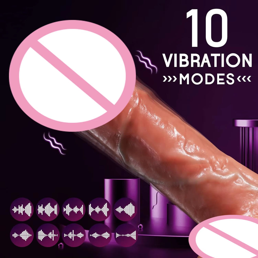 Remote Control 8 Modes Thrusting Silicone Realistic Huge Dildo Vibrator Sex Toys