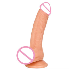 7.1 Inch Realistic Adult Sex Toy Body Safe G Spot Silicone Dildo with Strong Suction Cup Hands Free Play