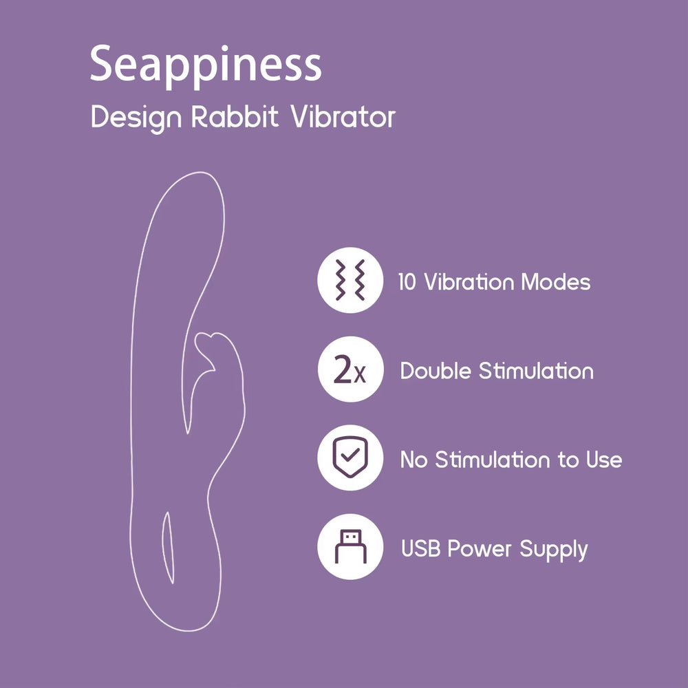 Rabbit Vibrator Rechargeable Silicone Dildo G Spot Clitors Massage Double Vibration for Women