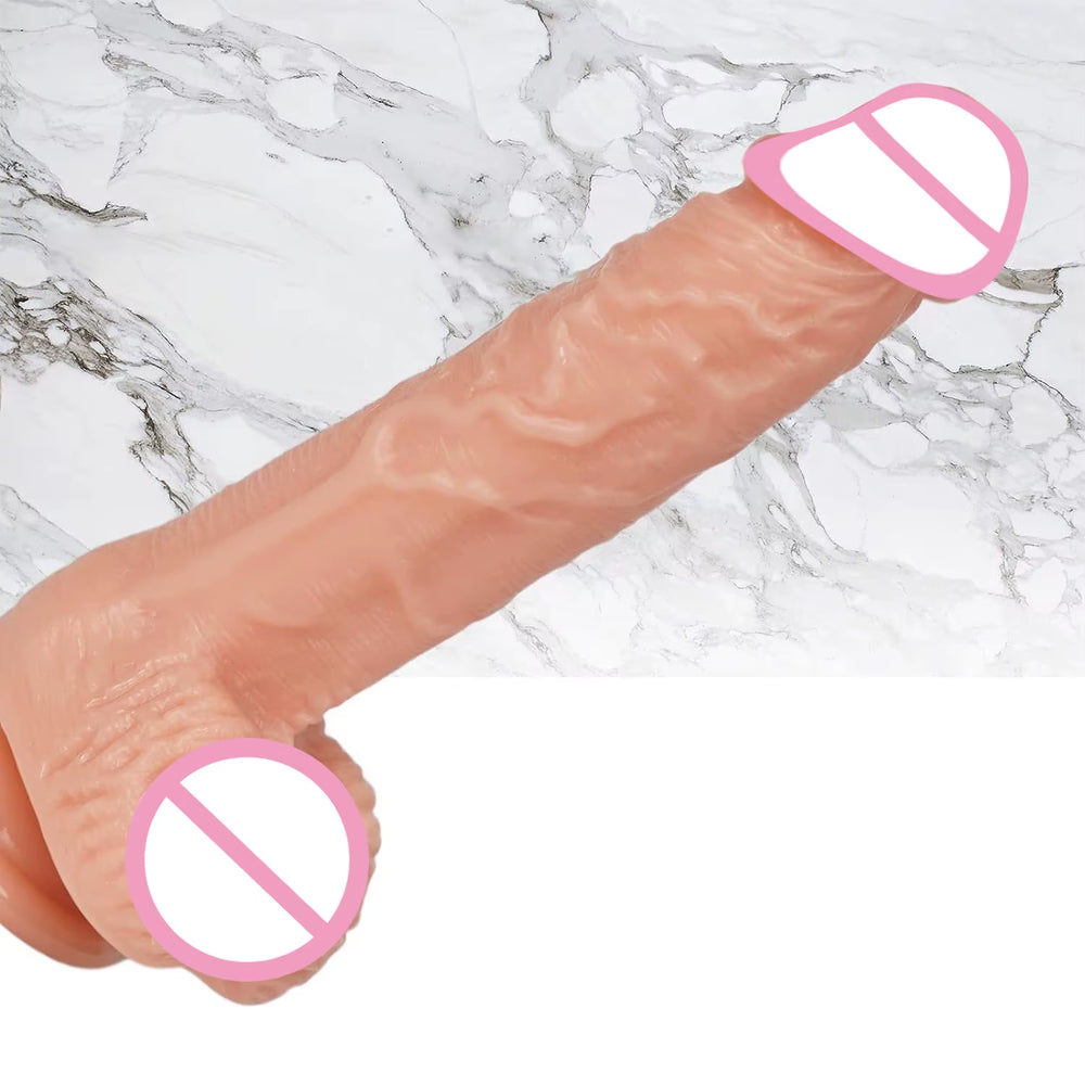 7.1 Inch Realistic Adult Sex Toy Body Safe G Spot Silicone Dildo with Strong Suction Cup Hands Free Play