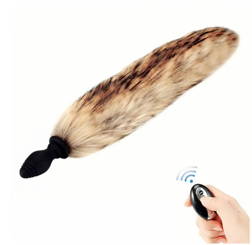 Replacement Fox Tail Hair Vibration Silicone Anal Plug Women Masturbation Remote Control Fox Tail Butt Plug