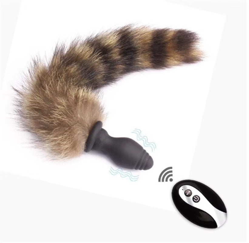 Replacement Fox Tail Hair Vibration Silicone Anal Plug Women Masturbation Remote Control Fox Tail Butt Plug
