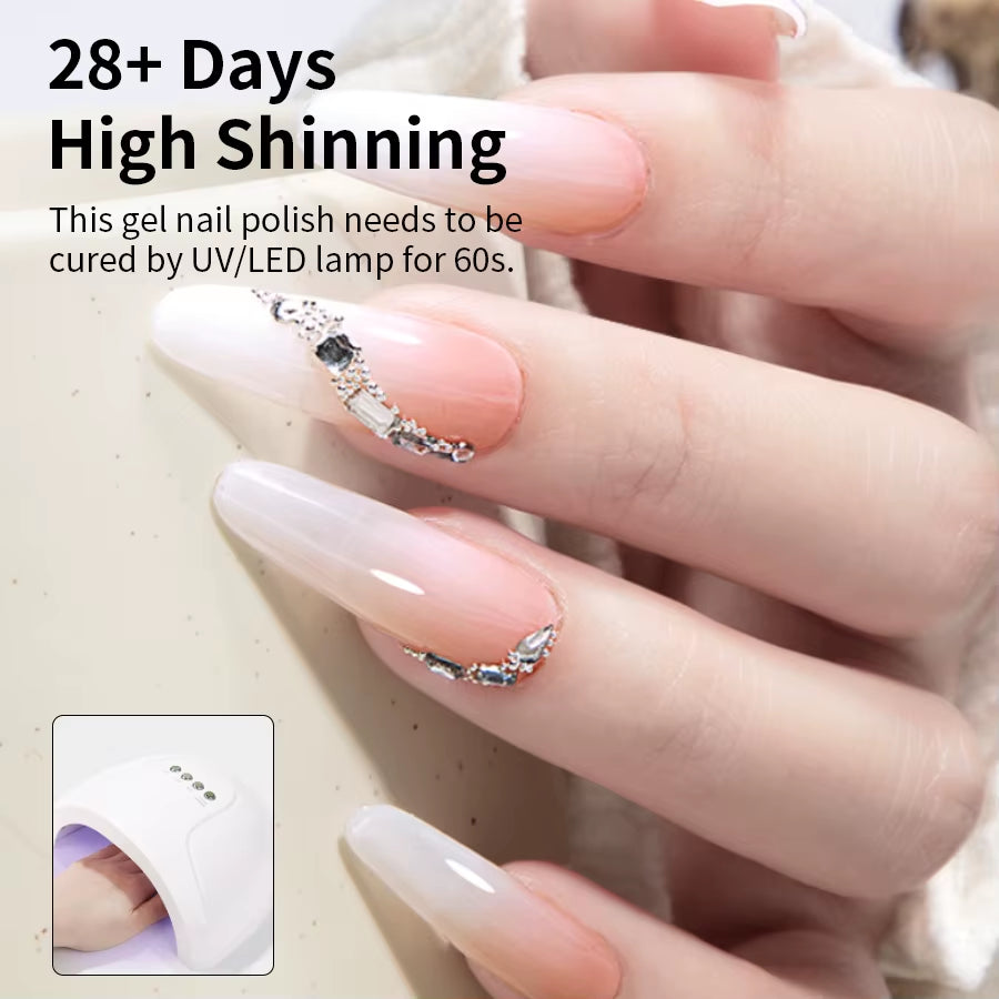R S Nail Custom Logo High-Quality Self-Leveling Gel Nail Polish - Long-Lasting Non-Yellowing Ice Pink Shade