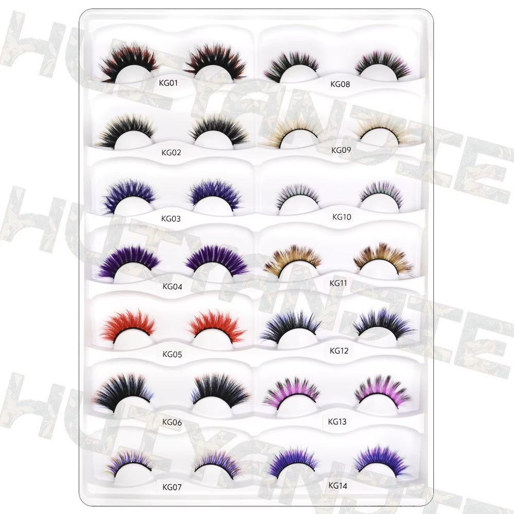 Custom Logo Handmade 10Mm 15Mm 16Mm 3D Fluffy Faux Mink Eyelashes 0.07Mm Thickness Natural Thin Lash Band Volumes Colorful