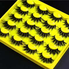 Natural Long Length 12-20Mm 3D Mink False Eyelashes Handmade 0.07MM Thickness Synthetic Silk Cruelty-Free Black Cotton Band