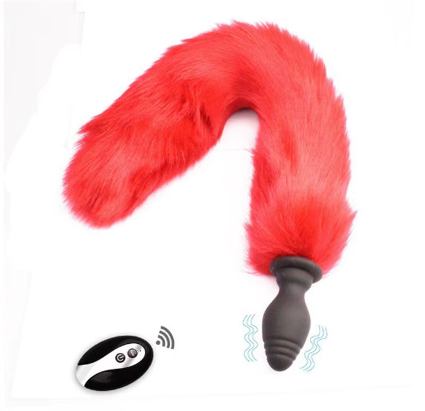 Replacement Fox Tail Hair Vibration Silicone Anal Plug Women Masturbation Remote Control Fox Tail Butt Plug