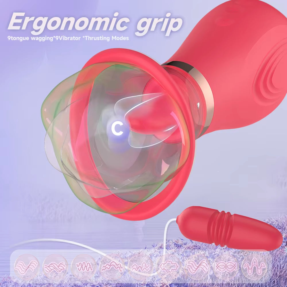 3 in 1 Removable Thrusting Jump Toy Sex Products Girl Vibrator Sex Toys Clitoral Licking Silicon Model of Women